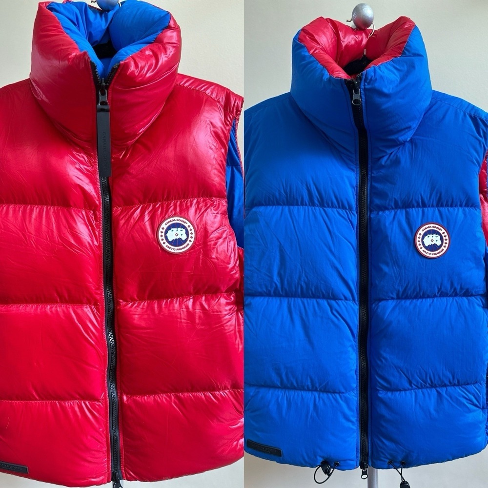 Canada Goose xAngel Chen Bayan Reversible Down Vest Red Blue NWT XS OVERSIZED
